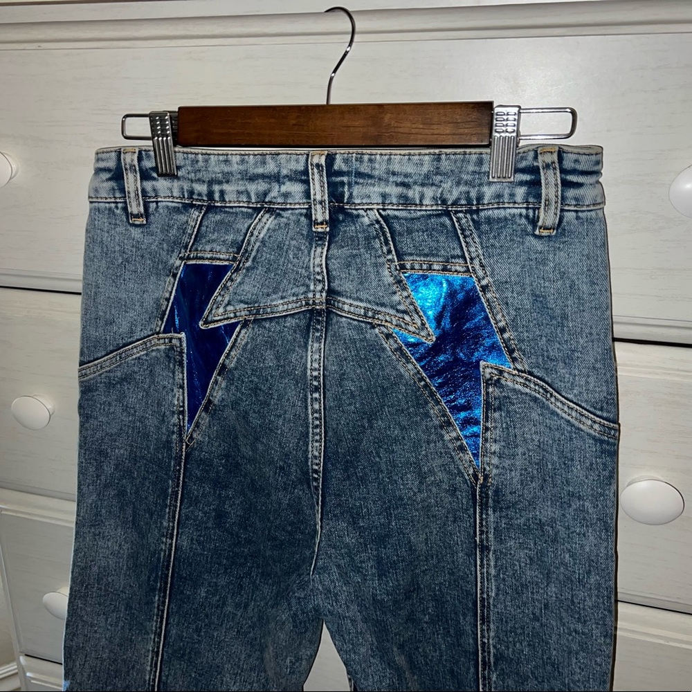 Free People Thunderbird Flare Jeans in Electric Blue